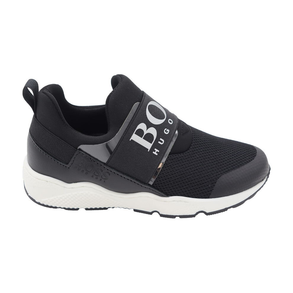 ( J29276 09B-4) Hugo Boss Kids Wear Boys 09B Trainers Black