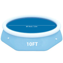 (FOR 10FT INFLATABLE POOL) Solar Pool Cover for 8, 10, 12 & 15ft Inflatable Fast Set Paddling Swimming Pool
