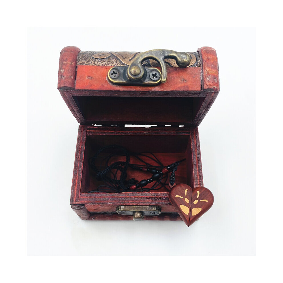 (Light Yellow Gold Color, 35cm) The Illusionist Cosplay Wood Necklace Locket Pendant Couple Photo Unisex Jewelry Prop
