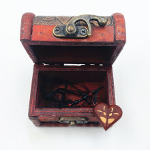(Light Yellow Gold Color, 70cm) The Illusionist Locket Necklace Pendant Couple Cosplay Photo Wood Unisex Jewelry Prop