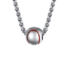 Youth Baseball Necklace Stainless Steel Wheat Rope Chain Sport Pendant for Men Women