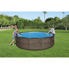 (15Ft Pool Cover (Steel Pool)) Solar Pool Cover for 8, 10, 12 & 15ft Fast Set Inflatable Paddling Swimming Pool