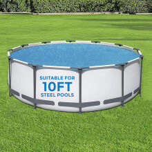 (10Ft Pool Cover (Steel Pool)) Solar Pool Cover for 8, 10, 12 & 15ft Fast Set Inflatable Paddling Swimming Pool
