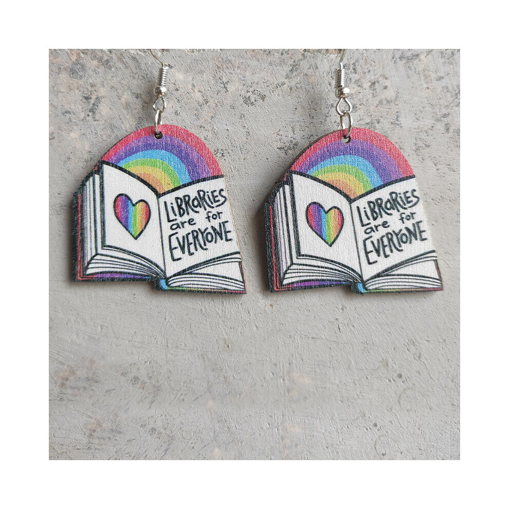 Vintage Wooden Wizard Masterwork Book Earrings for Women Unique Teacher Student Jewellery-image-OPC-PBRD7W8-NEW