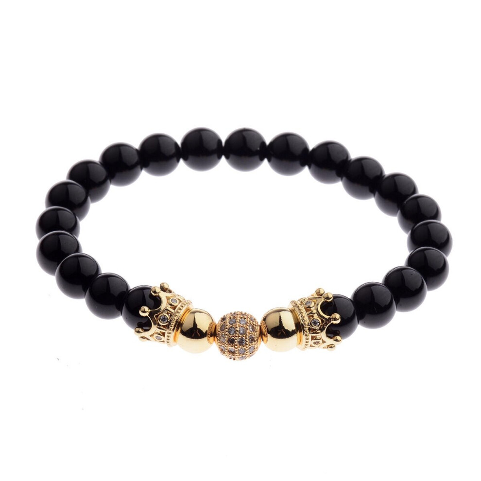 Charm Men CZ Zircon Pave Copper Ball Bracelet Homme Classic Round Stone Beads Bracelets Party Jewelry-image-OPC-PBRDB8T-NEW