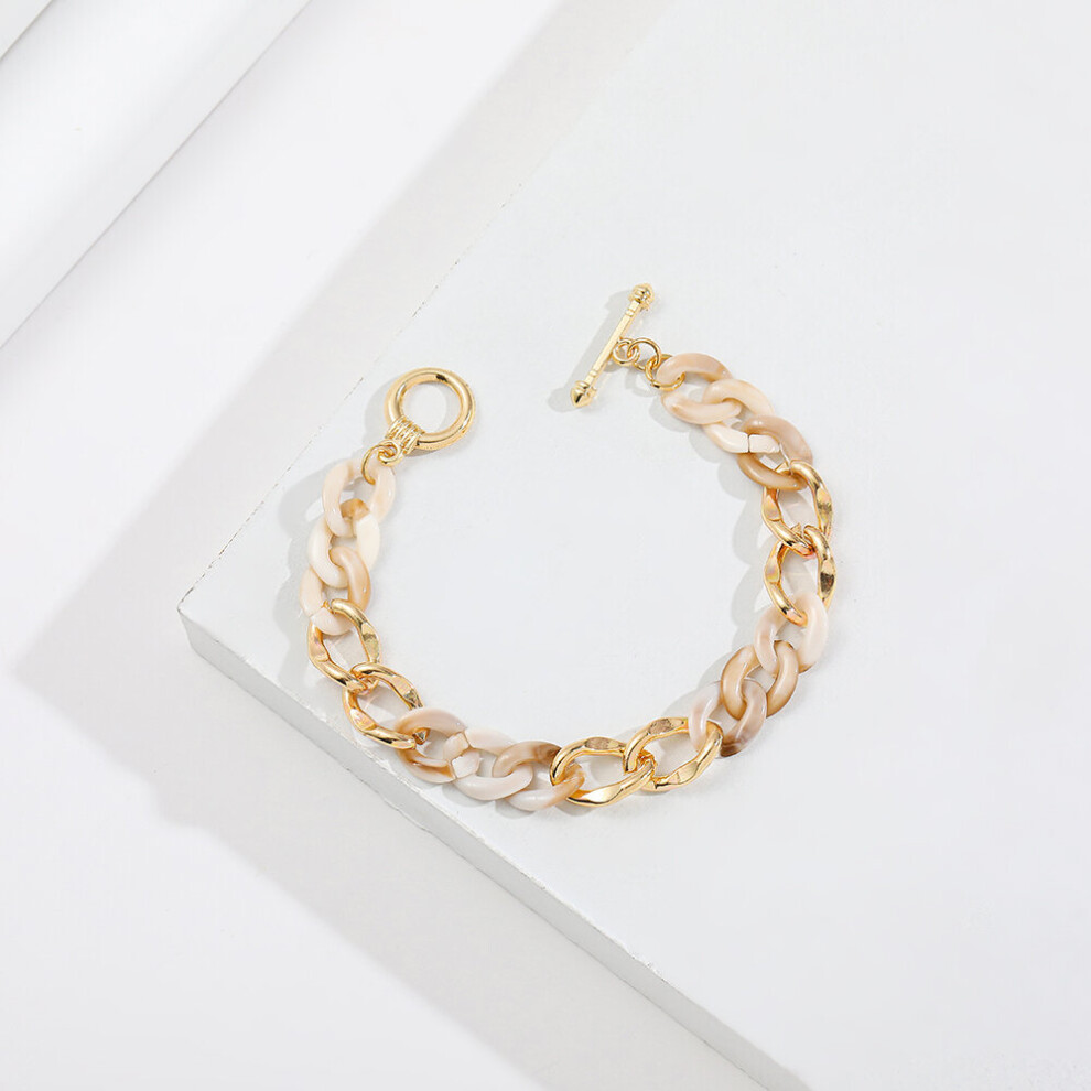 Unique Acrylic&Metal Chain Bracelet for Women Vintage Punk Thick Link Charm Bracelets Femme Hand Jewelry-image-OPC-PBRDBMP-NEW