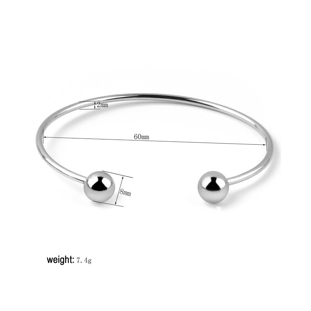 2pcs/lot Stainless Steel Adjustable Cuff Bangle Bracelets Blanks Silver Tone Open Charm Wire Bangle Bracelet Base Setting-image-OPC-PBRDBS9-NEW