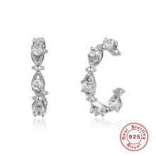 925 Steling Silver Ear Cuff Clip Earring for Women C-Shape No Pierced Small Earring Crystal Ear Wrap Earcuff Clips Jewelry