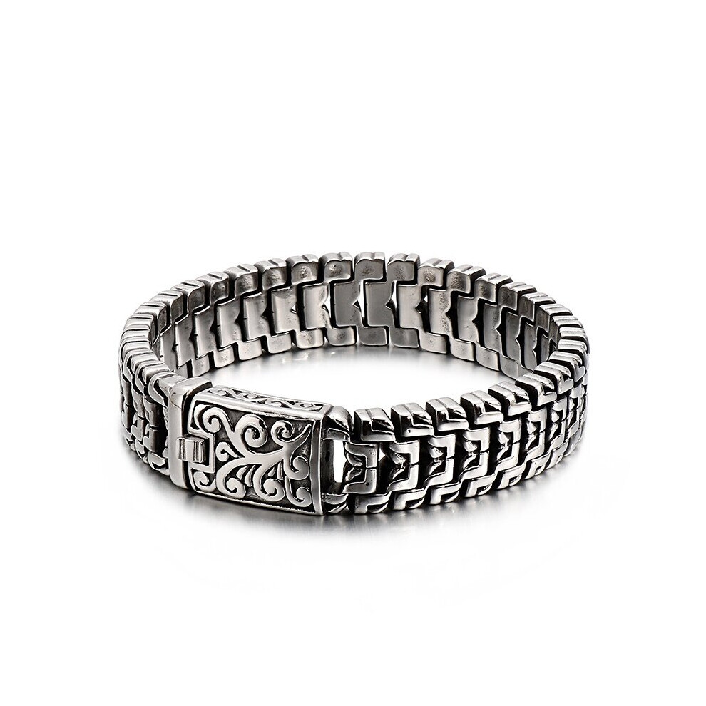 (Reddish Brown, 20cm) Punk High Polished Arrow Shaped Bracelet Men 22cm Stainless Steel Bike Chain Bilezik Boho Male Jewellry Accessories-image-OPC-PBRDCPS-NEW