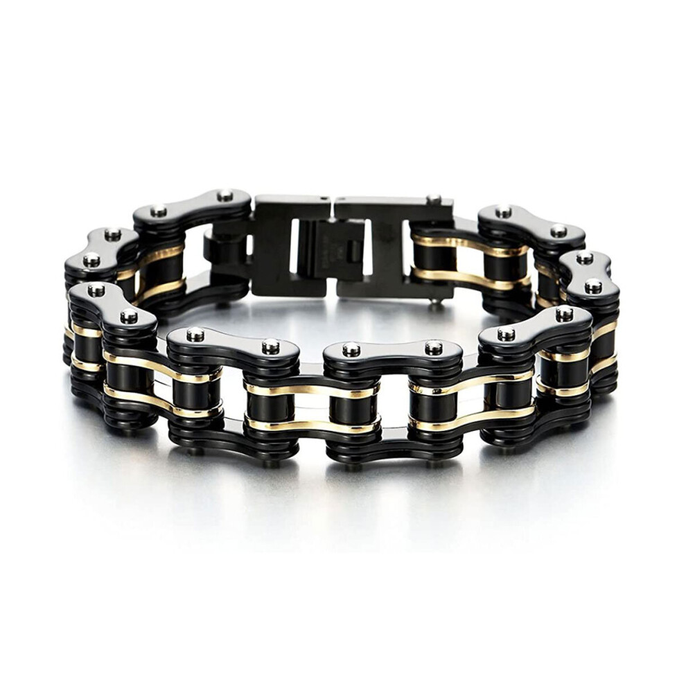 (Hot Stamping, 21cm) Men's Chain Bracelets Bangles Orange Biker Bicycle Motorcycle Link Bracelets for Men Punk Stainless Steel Jewelry-image-OPC-PBRDCTC-NEW