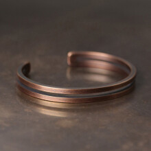 Pure Copper Handcrafted Metal Bracelet Rustic Vingtage Punk Unisex Cuff Bangle Carved Manmade Jewelry Men Women Gift