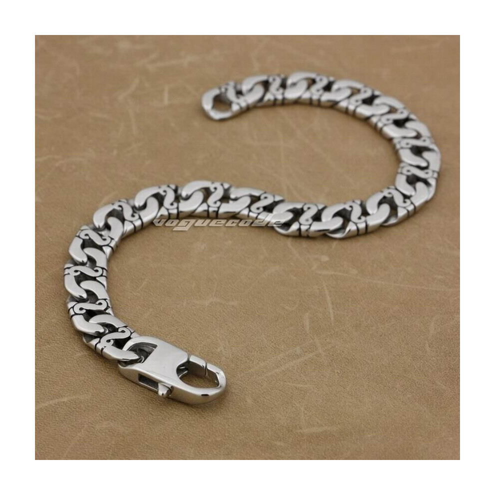 Solid 316L Stainless Steel Mens Bracelet Biker Link Chain 5A023-image-OPC-PBRDDKD-NEW