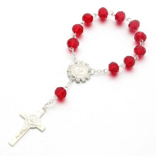 10pcs/Lot Baptism Favors More Colors Christening FavorsCrystal Beaded Baptism Favor Communion Favor Catholic Rosary Bracelet