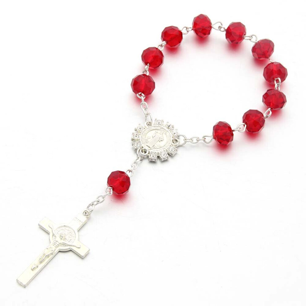 10Pcs/Lot Baptism Favors More Colors Christening Favorscrystal Beaded Baptism Favor Communion Favor Catholic Rosary Bracelet Multicoloured