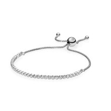 925 Sterling Silver Sliding Bracelets Europe Sparkling Slider Tennis Bracelet 599375C01