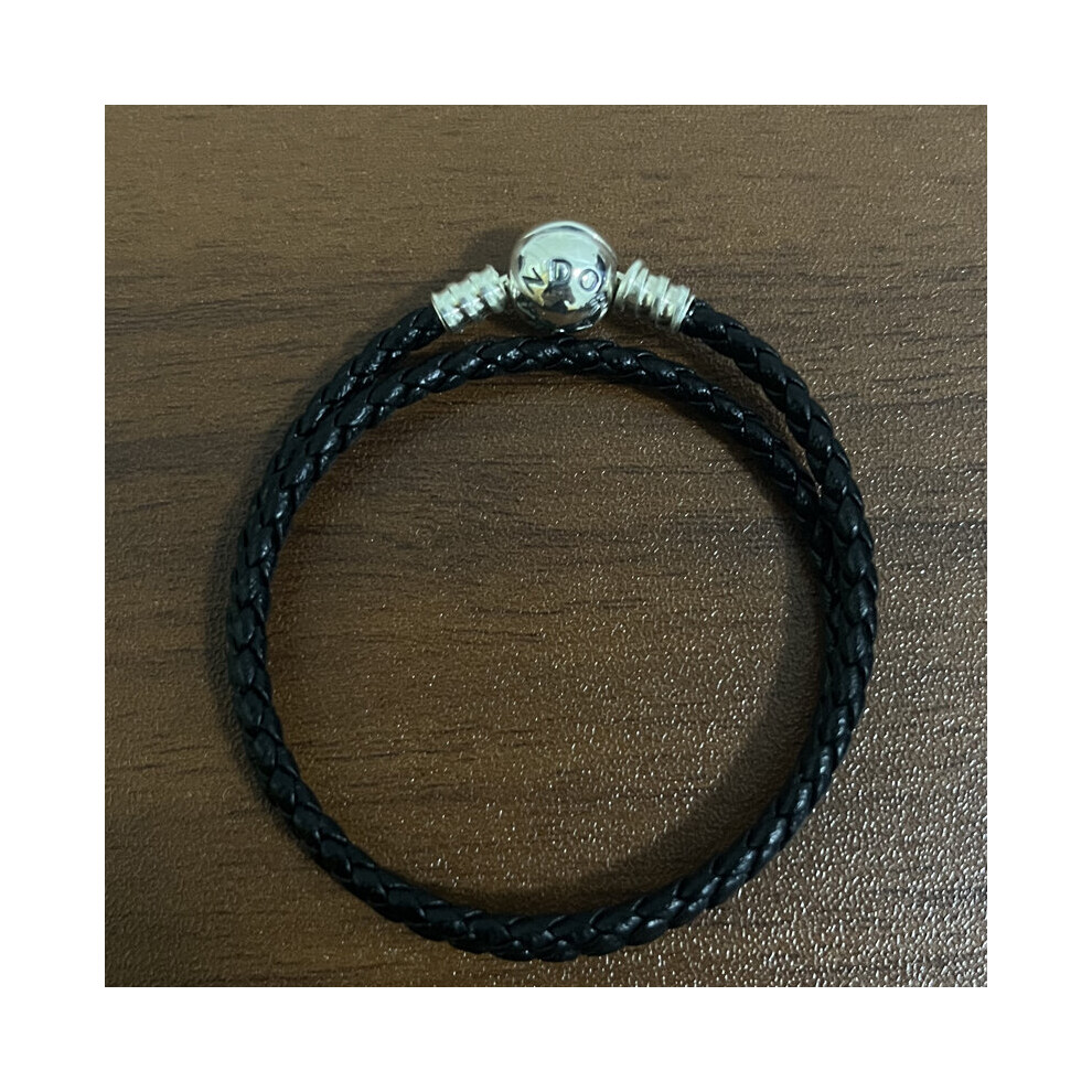 (Hot Stamping, 22.5cm) Black, red Fit Leather Chain Charm Bracelet Fits DIY Beads Fine Bracelet for Women Lover Jewelry Gift-image-OPC-PBRDGKF-NEW