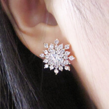 Ladies Crystal Snow Flake Earing Bijoux Splinter Stud Earrings For Women Wedding Jewelry Earrings