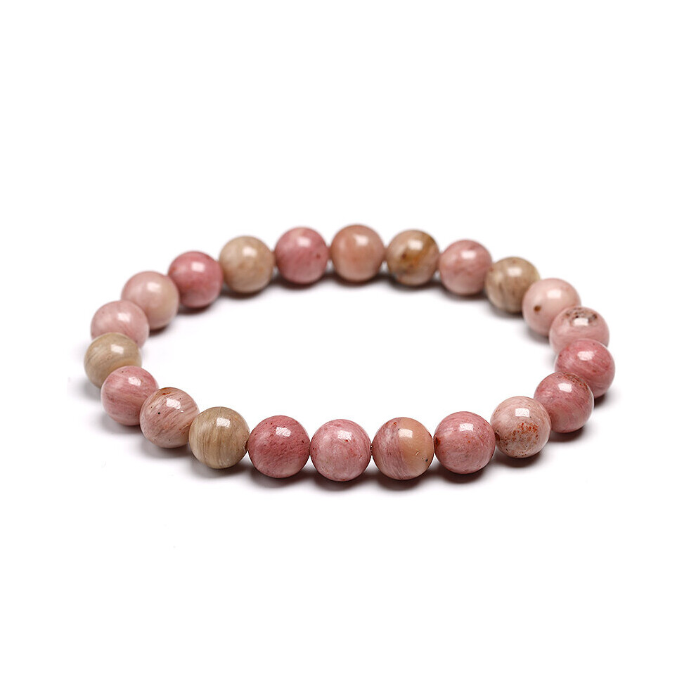 (Light Yellow Gold Color, 24cm) Natural Stone Rhodonite Beads Bracelet Gemstone For Woman Men Stretch Rhodochrosite Bead Meditation Bracelet Jewelry-image-OPC-PBRDHSV-NEW