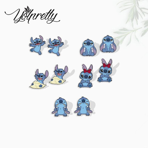 Cartoon Lovely Stitch Baby Animals Epoxy Handcraft Ακρυλικό Stud Σκουλαρίκια 1