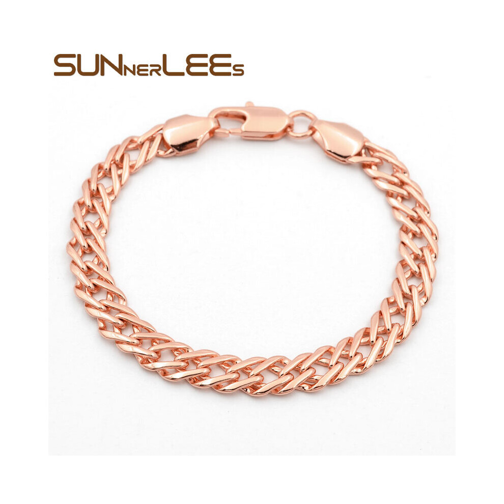 (White, 16cm) Jewelry Rose Bracelet 7mm Braided Link Chain For Mens Womens Gift C03-image-OPC-PBRDKQM-NEW