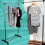 (Black) AAMEN Clothes Rail with Wheels & Adjustable Rack Clothes 7