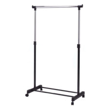 (Black) AAMEN Clothes Rail with Wheels & Adjustable Rack Clothes