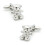 Men's Cuff Links Copper Material Silver Teddy Bear Cufflinks & Retail 6