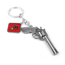 Red Dead Redemption 2 Keychain Men Cosplay Game Gun Key Rings Metal Key Accessories Key Props