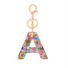 Resina 26 alfabeto portachiavi borsa ciondolo Charms cuore Sequin lettera portachiavi per la donna