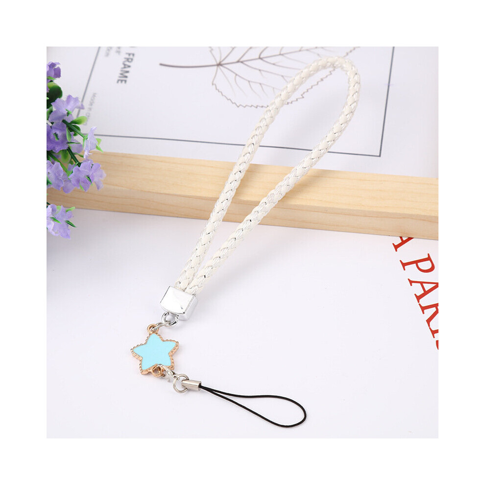 Woven Leather Pentagram Mobile Phone Lanyard Star Shape Woven Bracelet Short Keychain Rope Id Lanyard Key Phone Straps 885485400626