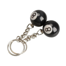 2x billiard ball key chain key ring happy No. 8