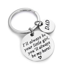 Fathers Gift Keychain for Dad You Will Always Be My Hero Birthday Valentine Gift for Dad from Daughter Son Kids Wife