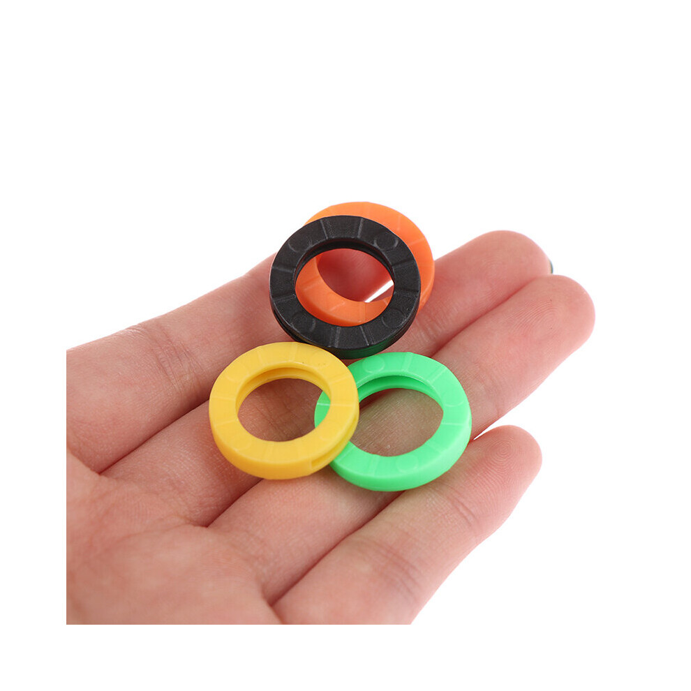 32Pcs Multicolor Elastic Mixed Aviation Key Fob Key Tags Label Hollow Rubber Key X Locks Cap Keyring Case 885485403368