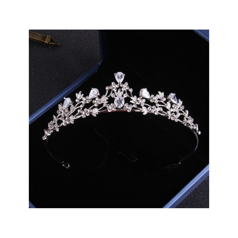 Cubic Zirconia Crown Tiara Necklace Earrings Set for Women Wedding Jewelry Set for Bride Zircon Crowns CZ Jewelry Bijoux