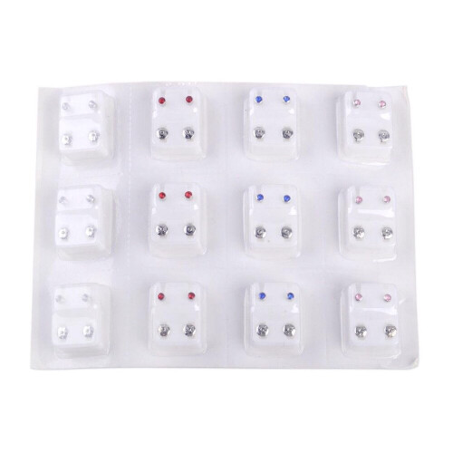 24Pcs Steel Surgical Piercing Ear Stud Earrings for Piercing Gun Tool 2