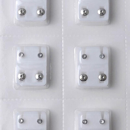 24Pcs Steel Surgical Piercing Ear Stud Earrings for Piercing Gun Tool
