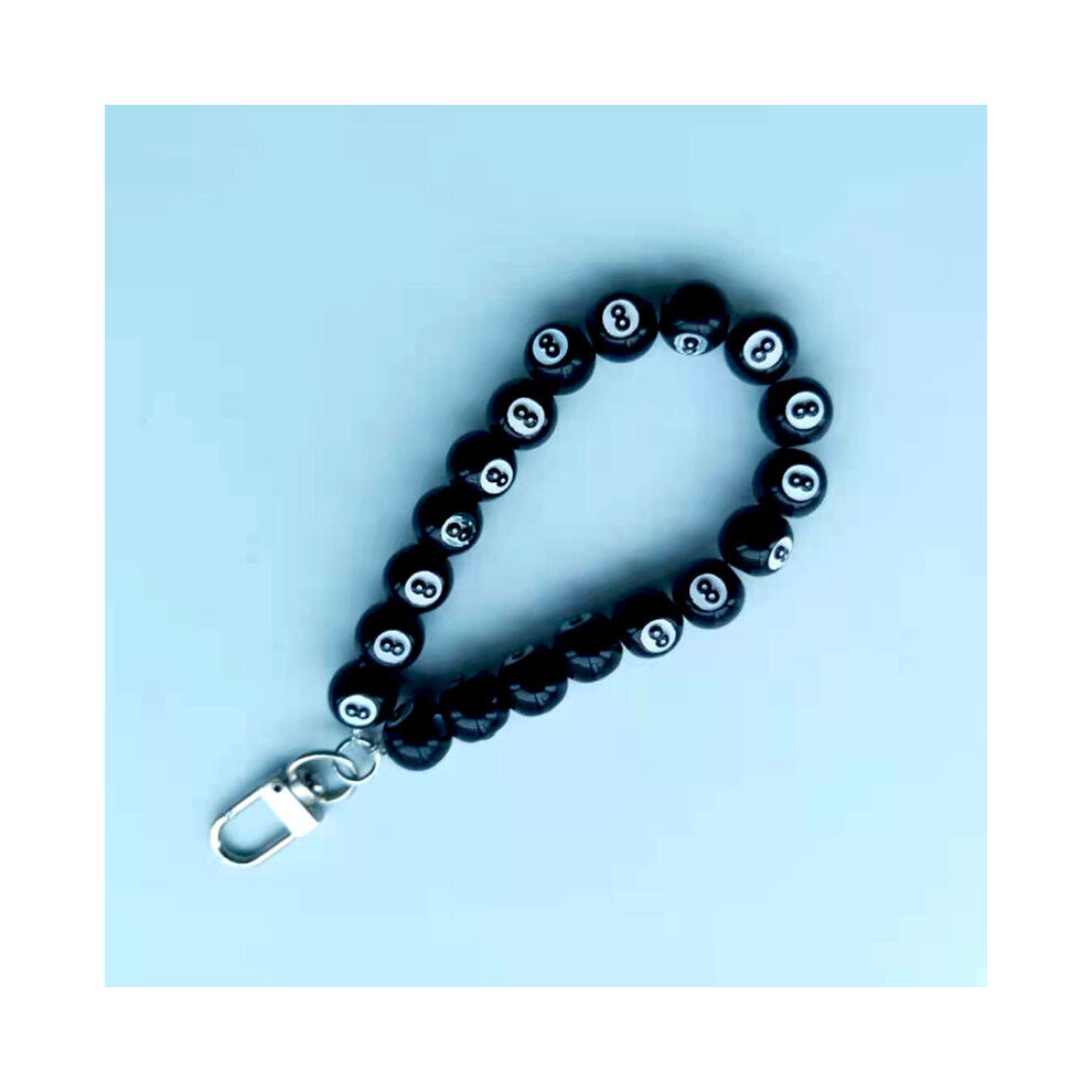 Funny Creative Punk Acrylic Billiards 8 Ball Beads Key Chains For Men Women Hip Hop Handbag Phone Keychain Jewelry 885485406055