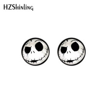 The Nightmare Before Christmas jack and sally Cartoon Anime Acrylic Stud Earrings Resin Epoxy Ear Jewelry