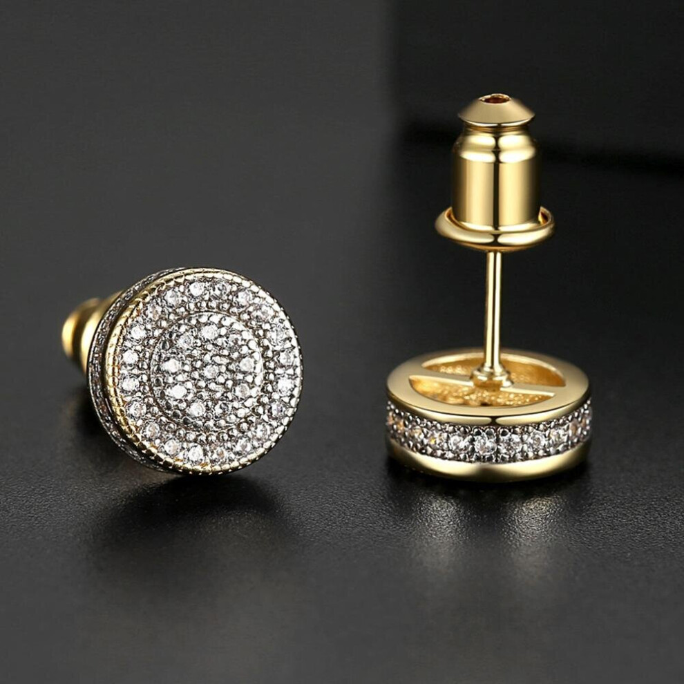 Earrings for Women Cubic Zirconia Earring Stud Piercing Hip Hop Stud Earrings Punk Push Back Round Jewelry-image-OPC-PBRDY6V-NEW