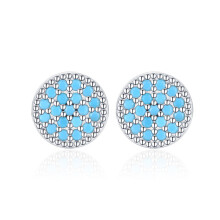 Malý ročník tyrkysové uši studs 925 striebro kúzlo kruh Stud náušnice pre ženy strana šperky Arete