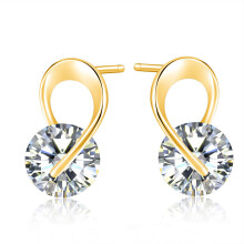 Rotating Zirconia Stud Earring For Women Bow Shaped Zircon Rose Crystal Earing Party Daily Ear Jeweley KAE070
