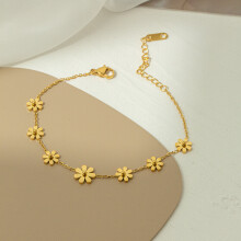 Stainless Steel 7 Daisy anklet Top anklet For Women And Girl Gift Jewelry