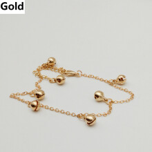 Beach Jewlery Anklet Circle Bell Pendant Plated Metal Chain with Extended Chain for Women Girls Gift