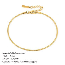 Ringcal Snake Chain Anklet Stainless Steel Adjustable Chain Ankle for Women Girls Jewelry Accessories