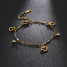 Stainless Steel Tiny Heart Charms Anklet Girl Summer Beach Dainty Moon Star Dangles Bohem Ankle