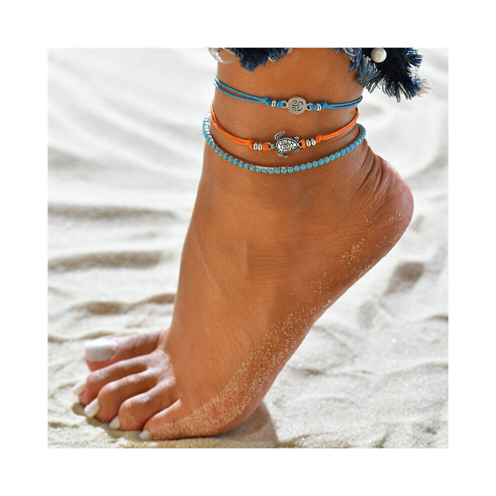 Pure Silver Coated With Matt Finish Look Anklet in 10.5