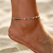 Bohemian Anklet Colorful Bead Pendant Anklets for Women Girls Chain On Foot Summer Beach Accessories Bracelet Jewelry
