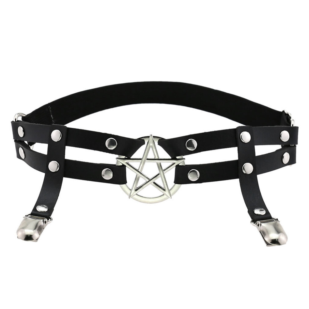 Leg Strap Garter Belt Pentagram Thigh Harness Women Girls Goth Cosplay Accessories Harajuku Egirl Jewelry