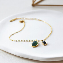 Green Matching Pendant Stainless steel Colour Anklet Beach Girl's Ankle Accessories Jewelry