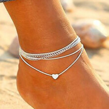 Beach Love Multilayer Anklet For Girls Style Beach Anklet Bracelet Jewelry Anklet Adjustable Size Ring Box